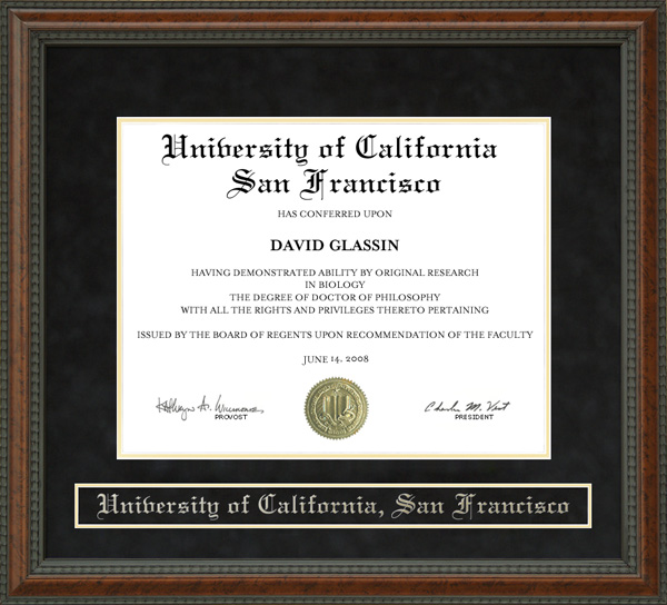 University of California, San Francisco (UCSF) Diploma Frame