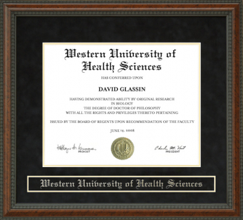Western University of Health Sciences (WesternU) Diploma Frame