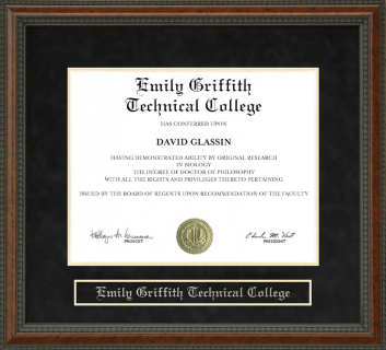 Emily Griffith Technical College Diploma Frame
