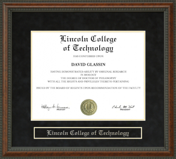 Lincoln College of Technology Diploma Frame