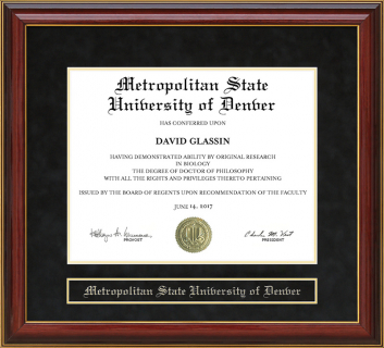 Metropolitan State University of Denver (MSU Denver) Mahogany Diploma Frame