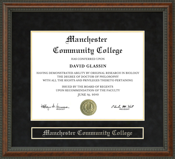 Manchester Community College (MCC) Diploma Frame