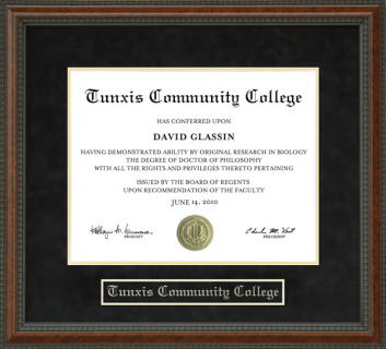 Tunxis Community College Diploma Frame