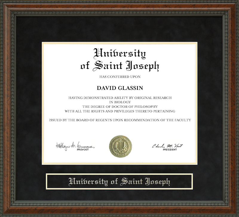 University of Saint Joseph Diploma Frame