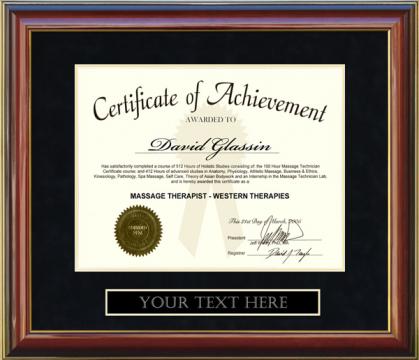 Customizable Certificate Frame in Mahogany Finish