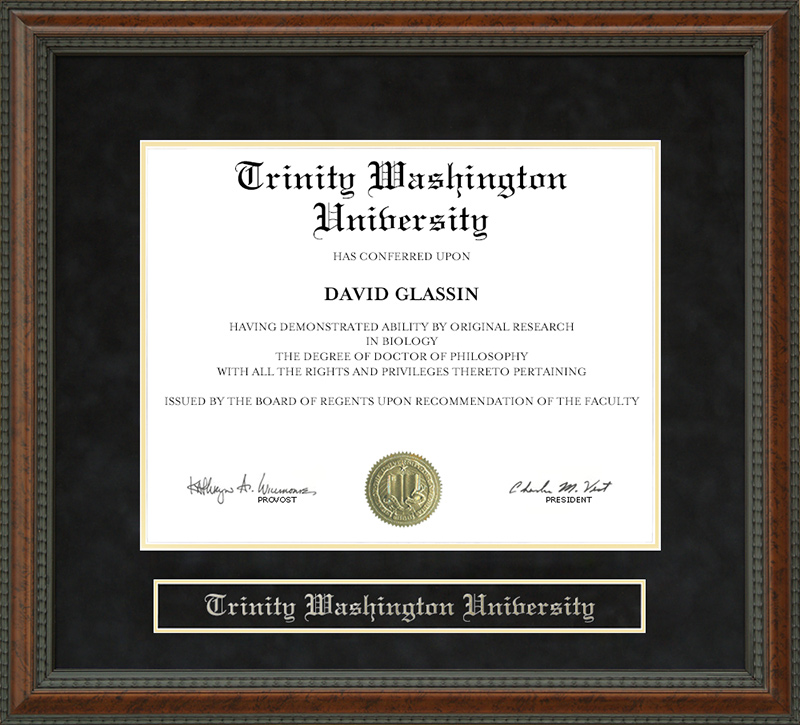 Trinity Washington University Diploma Frame