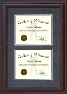 Burl Hardwood Double Certificate Frame