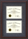 Burl Hardwood Double Certificate Frame
