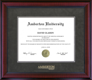 Amberton University Diploma Frame in Grey Suede