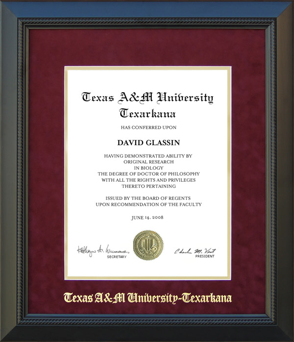 Texas A&M Texarkana (TAMU-T) Classic Diploma Frame