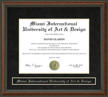 Miami International University of Art & Design (MIU) Diploma Frame
