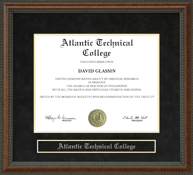 Atlantic Technical College Diploma Frame