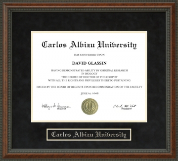 Carlos Albizu University (CAU) Diploma Frame