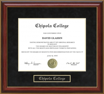 Chipola College Mahogany Diploma Frame