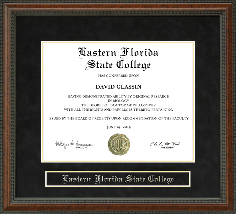 Eastern Florida State College Diploma Frame