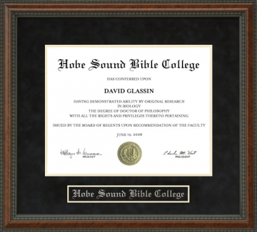 Hobe Sound Bible College (HSBC) Diploma Frame