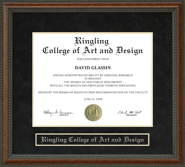 Ringling College of Art and Design Diploma Frame