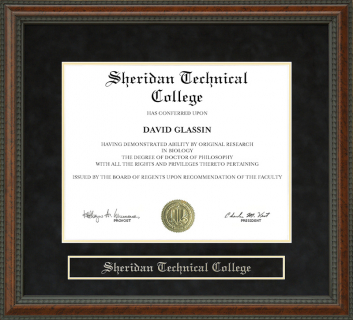 Sheridan Technical College Diploma Frame