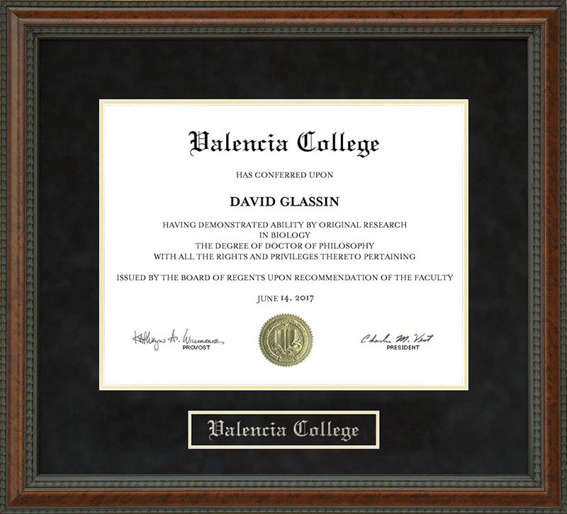 Valencia College Diploma Frame