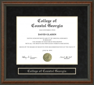 College of Coastal Georgia Diploma Frame
