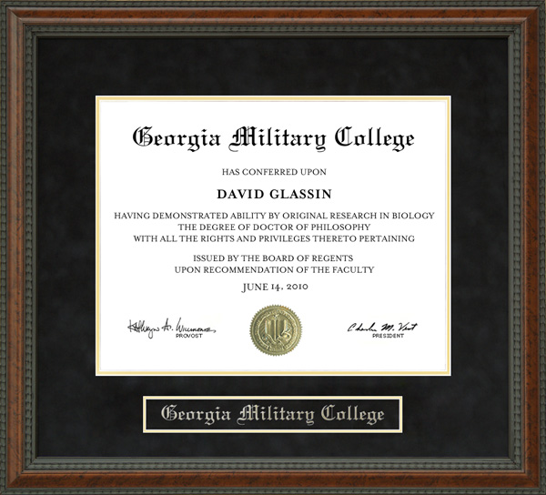 Georgia Military College (GMC) Diploma Frame