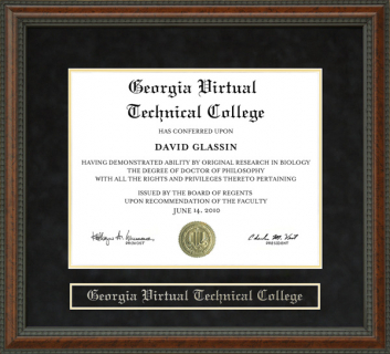 Georgia Virtual Technical College (GVTC) Diploma Frame