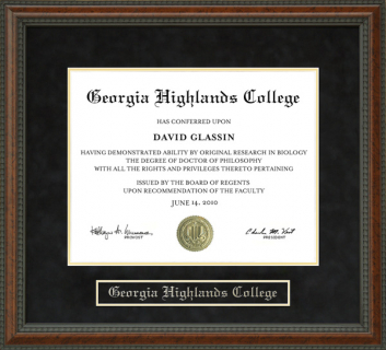 Georgia Highlands College Diploma Frame