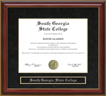 South Georgia State College Mahogany Diploma Frame