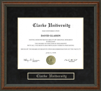 Clarke University Diploma Frame