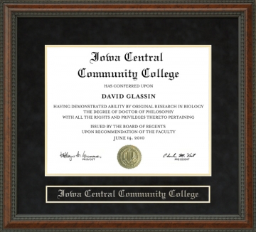 Iowa Central Community College (ICCC) Diploma Frame