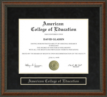 American College of Education (ACE) Diploma Frame