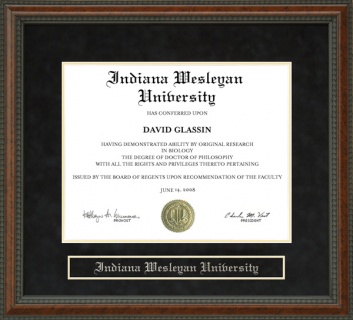 Indiana Wesleyan University (IWU) Diploma Frame