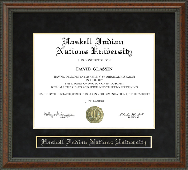 Haskell Indian Nations University Diploma Frame
