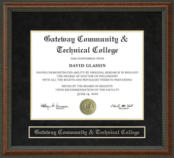 Gateway Community & Technical College (GCTC) Diploma Frame