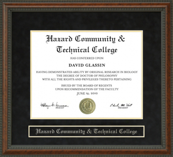 Hazard Community & Technical College (HCTC) Diploma Frame