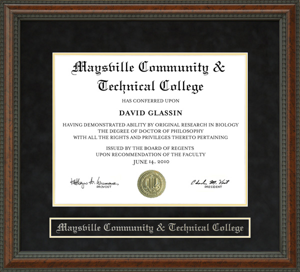 Maysville Community & Technical College Diploma Frame