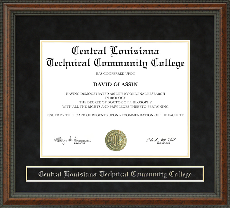 Central Louisiana Technical Community College Diploma Frame