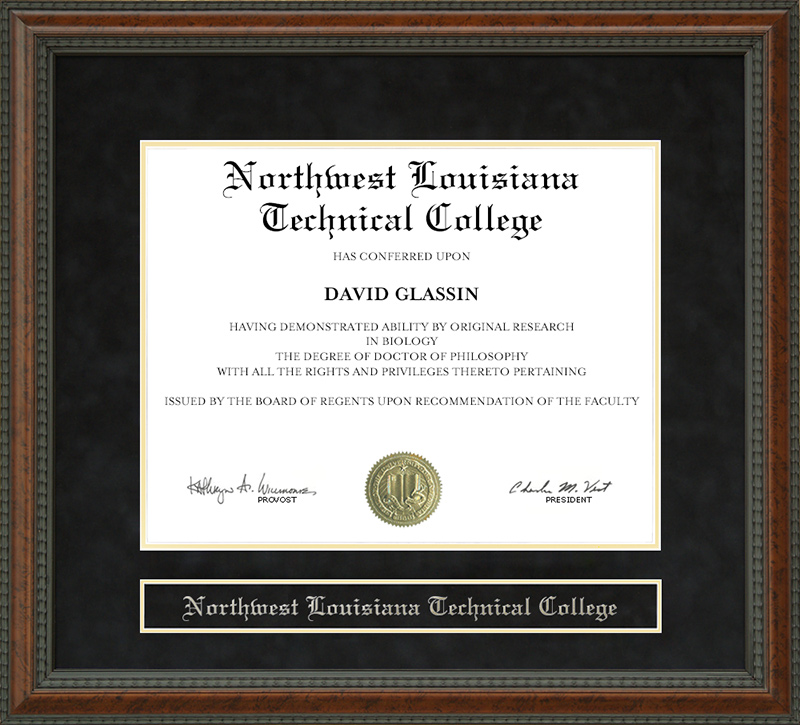 Northwest Louisiana Technical College Diploma Frame