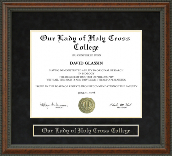 Our Lady of Holy Cross College (OLHCC) Diploma Frame