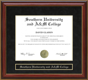 Southern University and A&M College Mahogany Diploma Frame