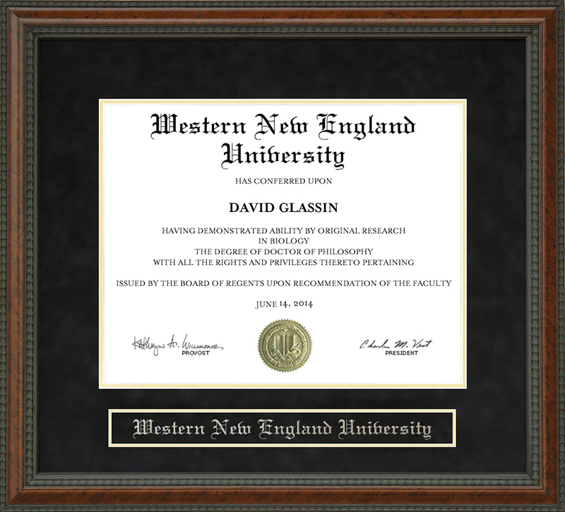Western New England University (WNE) Diploma Frame