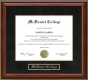 McDaniel College Mahogany Diploma Frame