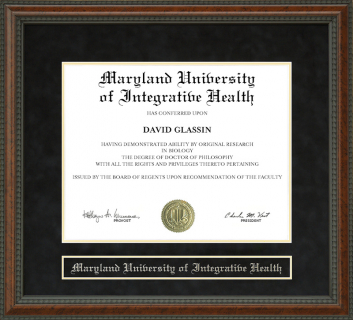 Maryland University of Integrative Health Diploma Frame