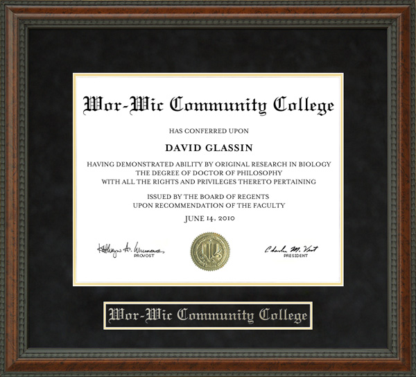 Wor Wic Community College Diploma Frame By Wordyisms