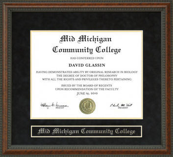 Mid Michigan Community College (MMCC) Diploma Frame
