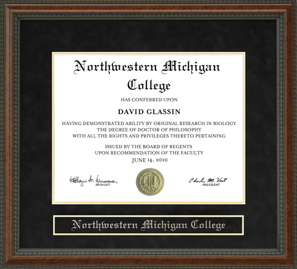 Northwestern Michigan College (NMC) Diploma Frame