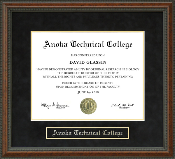 Anoka Technical College Diploma Frame