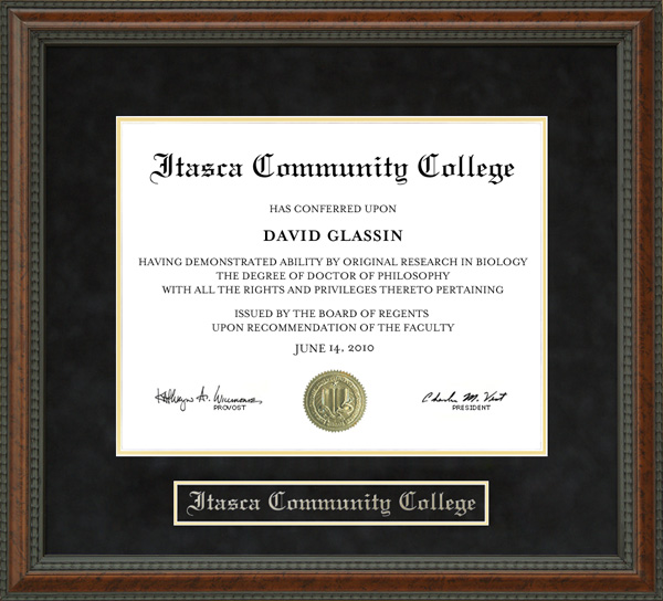 Itasca Community College Diploma Frame