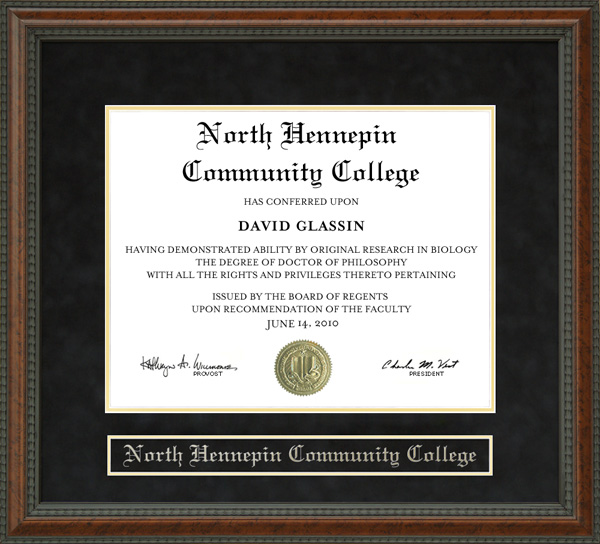 North Hennepin Community College (NHCC) Diploma Frame