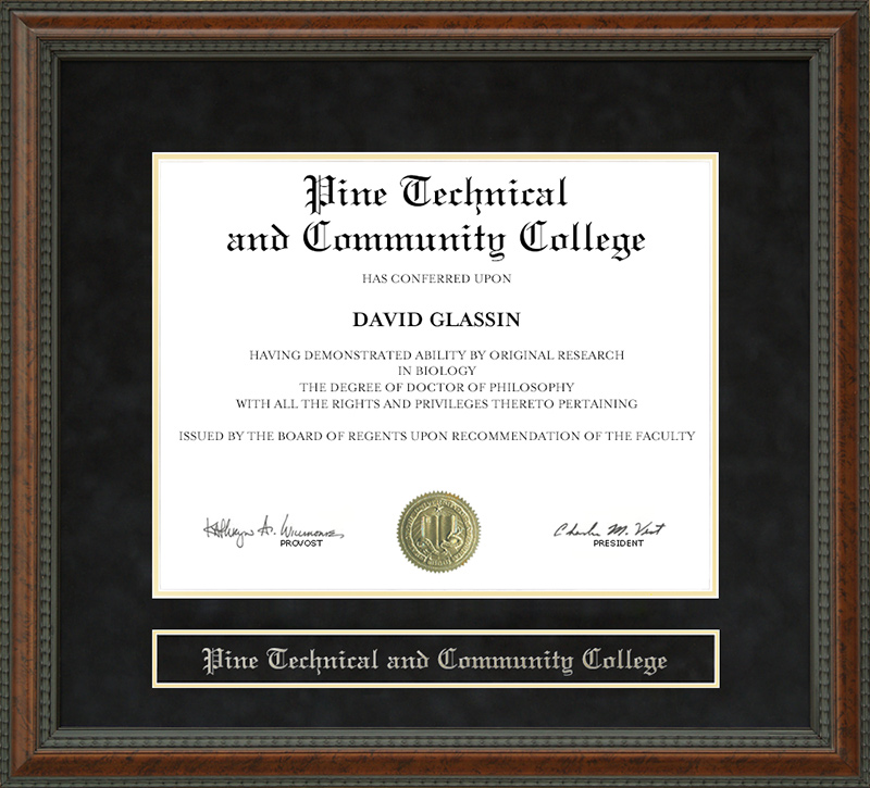 Pine Technical and Community College Diploma Frame